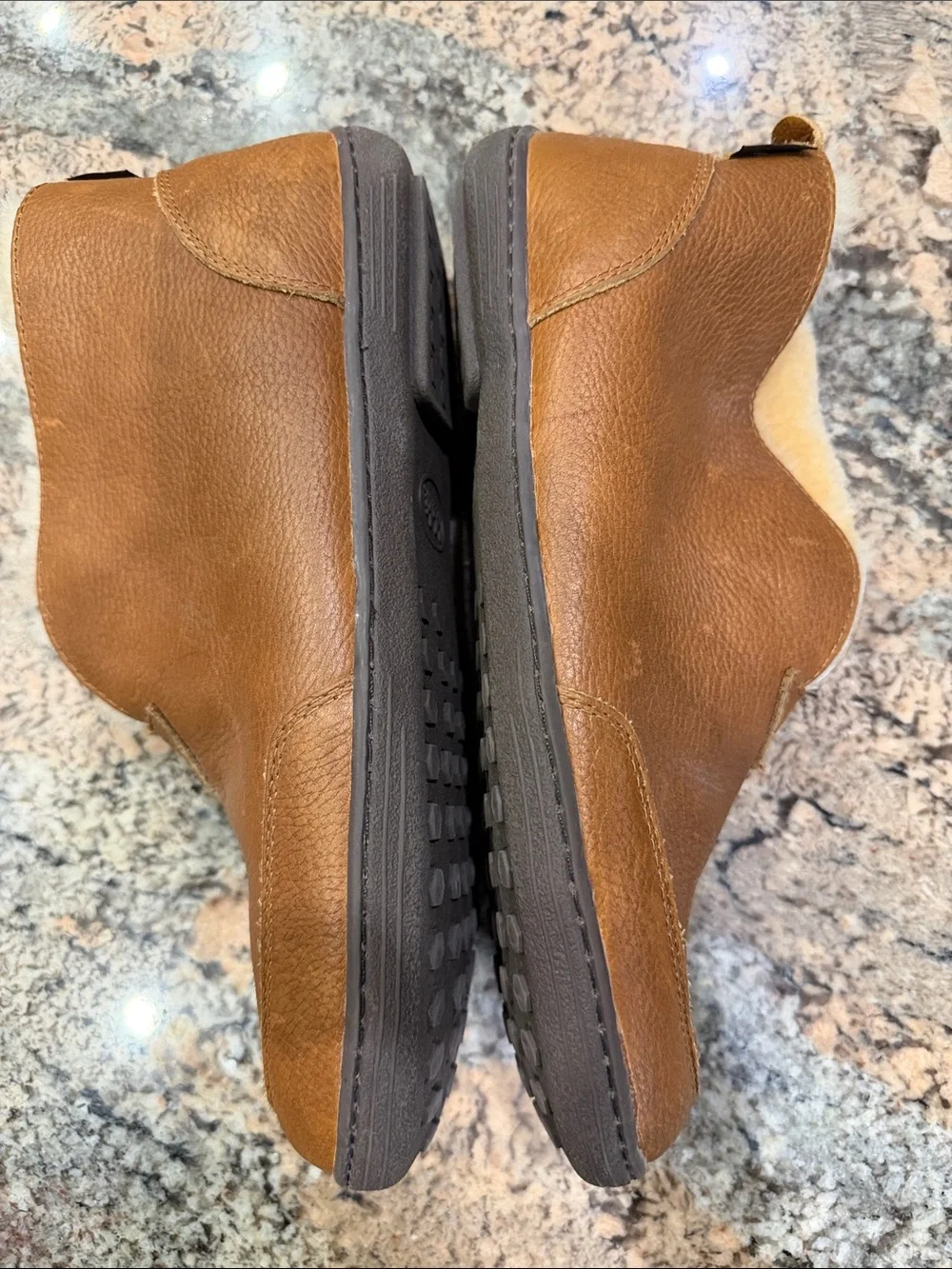 Cabela's Men's Brown Leather Shearling-Lined Slip-On Boots